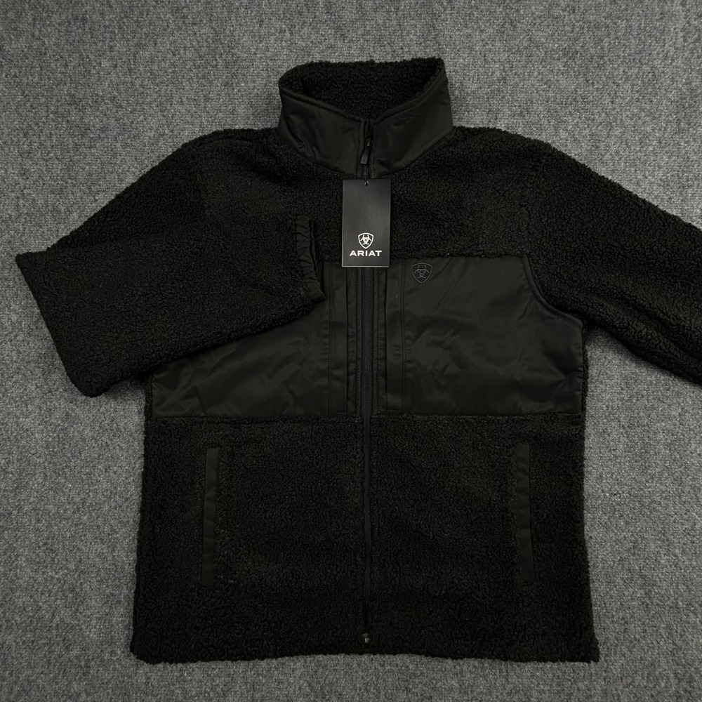 Ariat Odessa Sherpa Jacket Mens Size M Black Full Zip Fleece 10051994 Gorpcore